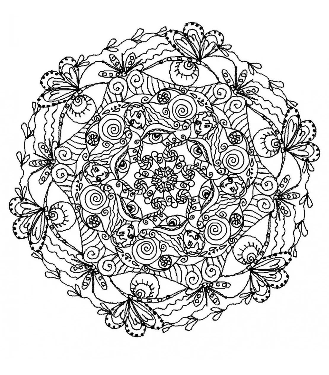 Mandala naturel et élégant (Mandalas sur le thème des Fleurs et végétation)